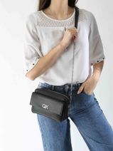 Cross Body Tas Ck Pocket Gerecycleerd Polyester Calvin klein jeans Zwart ck pocket K613089-vue-porte
